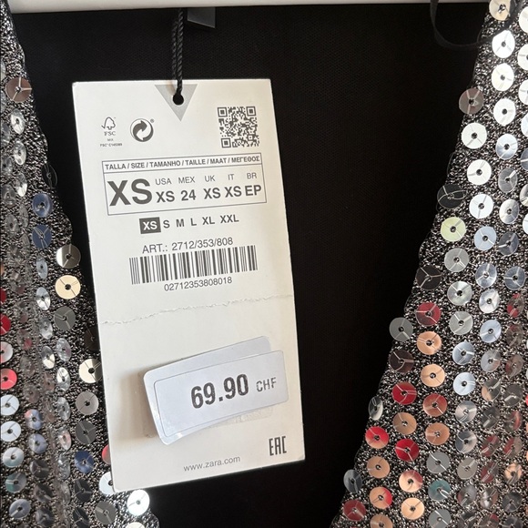NWT Zara Sequin Dress - Picture 9 of 11